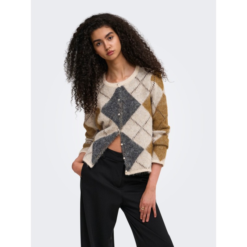 ONLY Noeme langærmet strikcardigan - Oatmeal