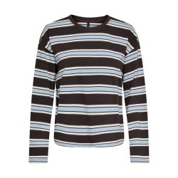 ONLY New soph langærmet Bluse - Black Coffee / Soft Chambray / Birch
