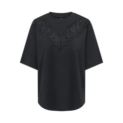 ONLY Vivvi blonde T-shirt - Black / Black Lace