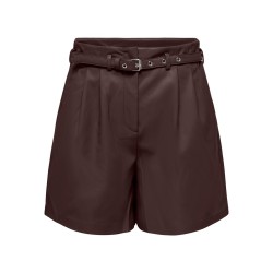 ONLY Heidi imiteret læder shorts - Coffee Bean