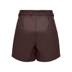 ONLY Heidi imiteret læder shorts - Coffee Bean