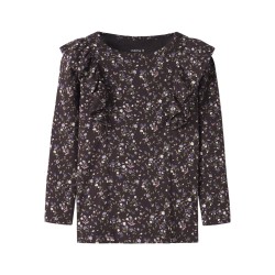 NAME IT MINI pige - Oceana langærmet bluse - Chocolate Plum
