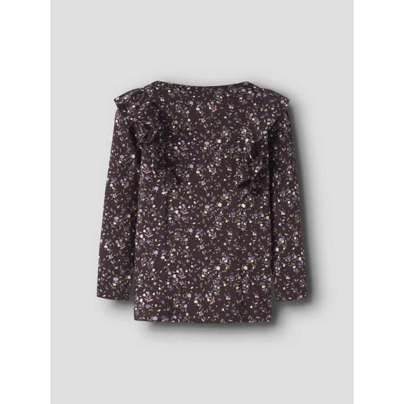 NAME IT MINI pige - Oceana langærmet bluse - Chocolate Plum