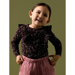 NAME IT MINI pige - Oceana langærmet bluse - Chocolate Plum