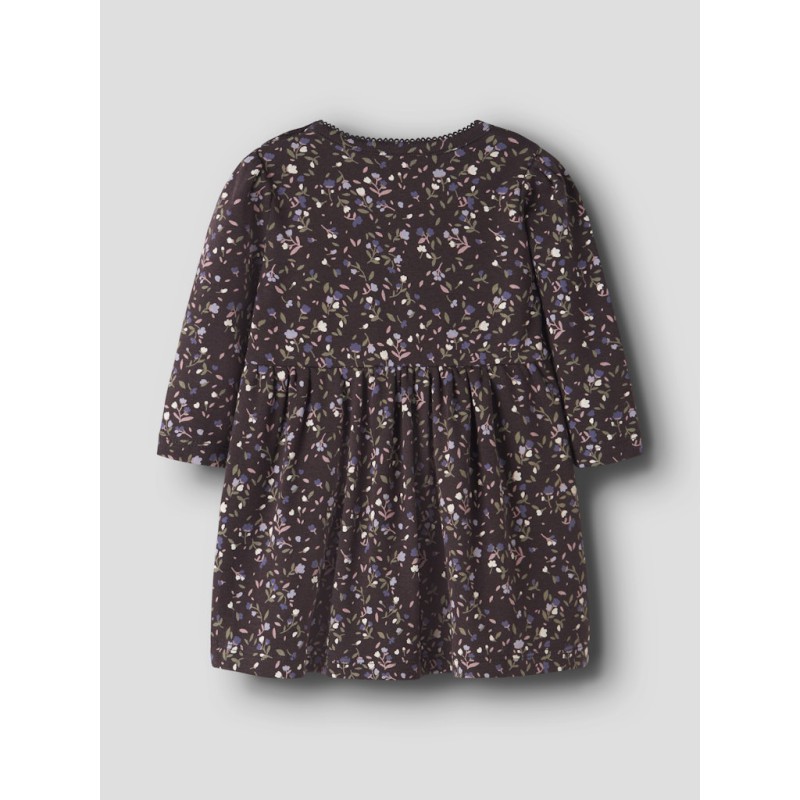NAME IT BABY pige - Oceana langærmet kjole - Chocolate Plum