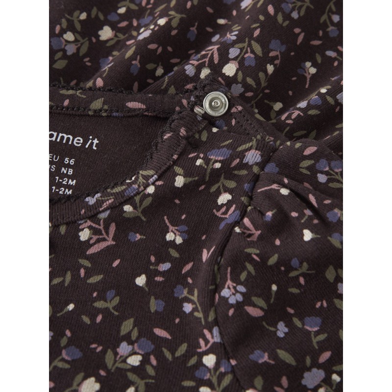 NAME IT BABY pige - Oceana langærmet kjole - Chocolate Plum