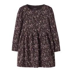 NAME IT MINI pige - Oceana langærmet kjole - Chocolate Plum