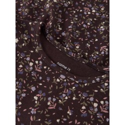 NAME IT MINI pige - Oceana langærmet kjole - Chocolate Plum