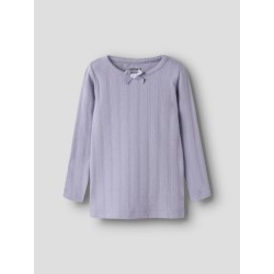 NAME IT MINI pige - Folene langærmet slim bluse - Heirloom Lilac