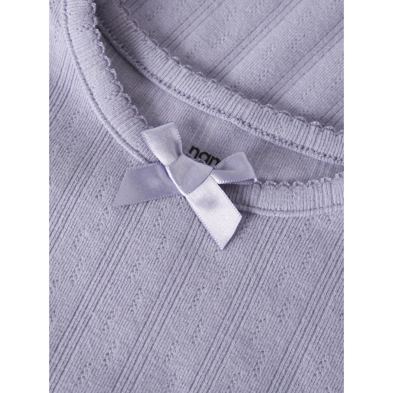 NAME IT MINI pige - Folene langærmet slim bluse - Heirloom Lilac