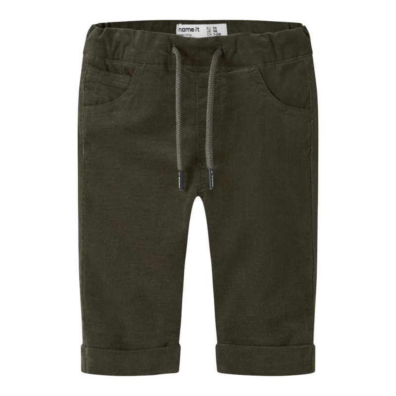 NAME IT BABY - Ben fløjlsbukser - Olive Night