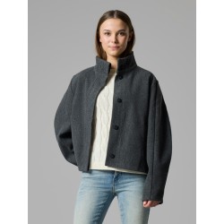 LMTD Barina langærmet kort jakke - Dark Grey Melange