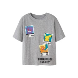 NAME IT KIDS dreng - Sebast pokemon bluse - Grey Melange