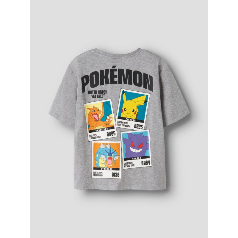 NAME IT KIDS dreng - Sebast pokemon bluse - Grey Melange
