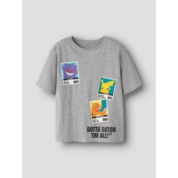 NAME IT KIDS dreng - Sebast pokemon bluse - Grey Melange