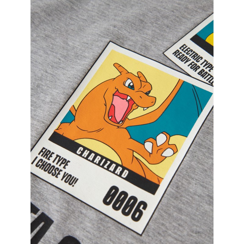 NAME IT KIDS dreng - Sebast pokemon bluse - Grey Melange
