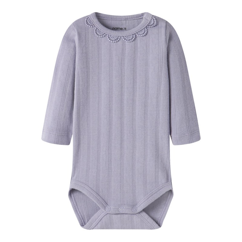 NAME IT BABY pige - Folene langærmet body - Heirloom Lilac