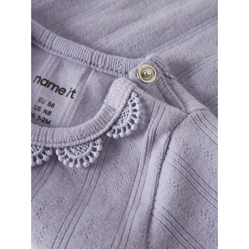 NAME IT BABY pige - Folene langærmet body - Heirloom Lilac