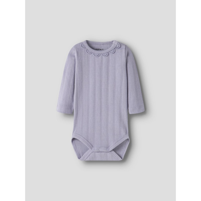 NAME IT BABY pige - Folene langærmet body - Heirloom Lilac