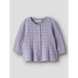 NAME IT BABY pige - Foxenia langærmet strikcardigan - Heirloom Lilac