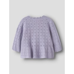 NAME IT BABY pige - Foxenia langærmet strikcardigan - Heirloom Lilac