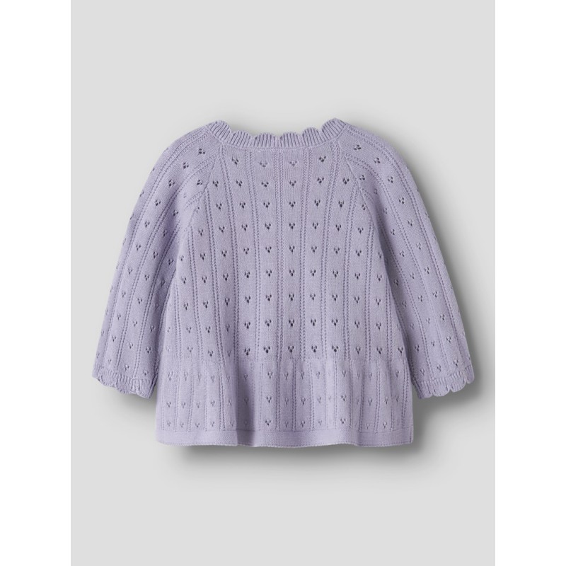NAME IT BABY pige - Foxenia langærmet strikcardigan - Heirloom Lilac