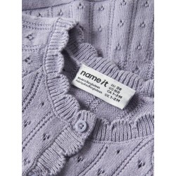 NAME IT BABY pige - Foxenia langærmet strikcardigan - Heirloom Lilac