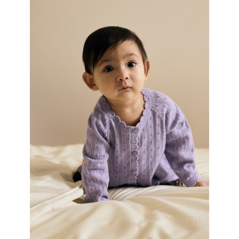 NAME IT BABY pige - Foxenia langærmet strikcardigan - Heirloom Lilac