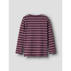 NAME IT MINI pige - Folena langærmet slim bluse - Mauve Wine