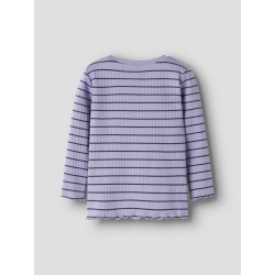 NAME IT MINI pige - Folena langærmet slim bluse - Lavender Icing