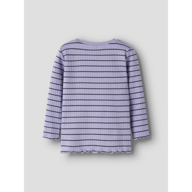 NAME IT MINI pige - Folena langærmet slim bluse - Lavender Icing