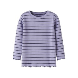 NAME IT MINI pige - Folena langærmet slim bluse - Lavender Icing