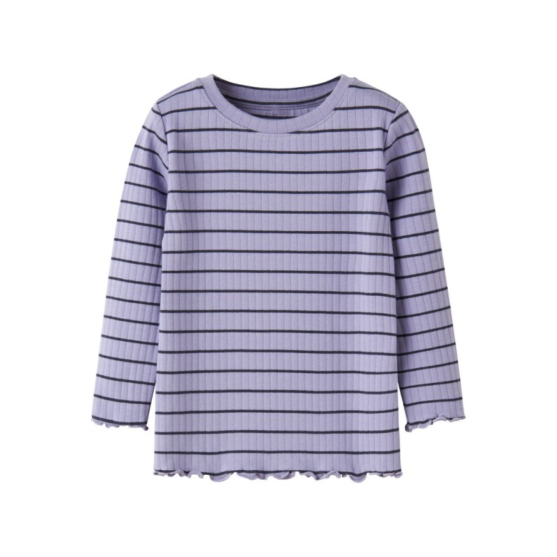 NAME IT MINI pige - Folena langærmet slim bluse - Lavender Icing