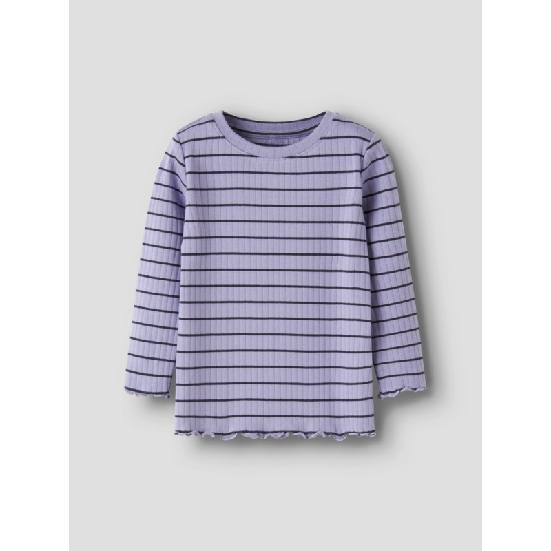 NAME IT MINI pige - Folena langærmet slim bluse - Lavender Icing