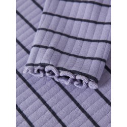 NAME IT MINI pige - Folena langærmet slim bluse - Lavender Icing
