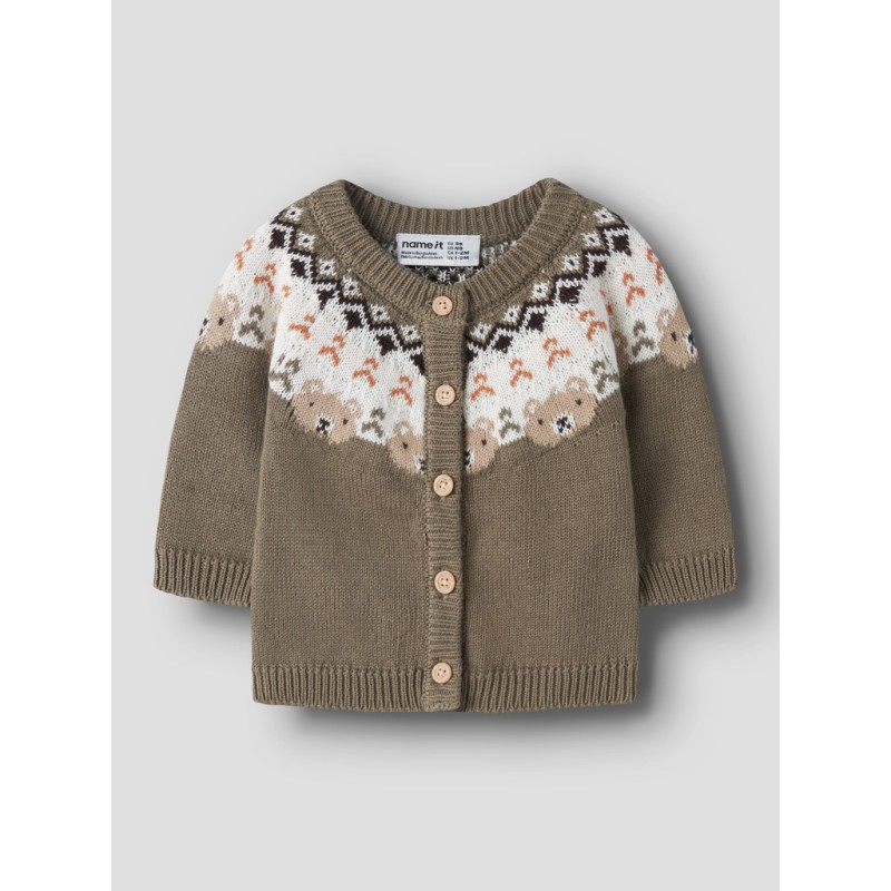NAME IT BABY dreng - Osmane langærmet strikcardigan - Mermaid