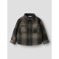 NAME IT MINI dreng - Oakes langærmet skjorte - Olive Night
