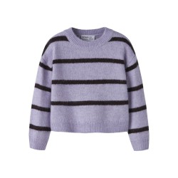 NAME IT MINI pige - Olenska langærmet striktrøje - Heirloom Lilac