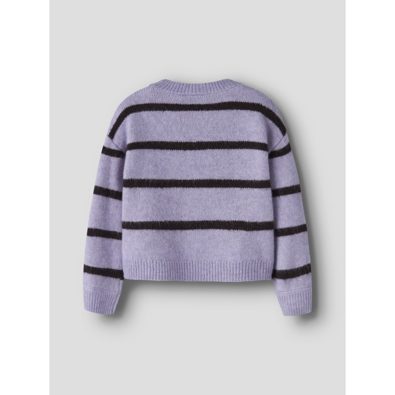 NAME IT MINI pige - Olenska langærmet striktrøje - Heirloom Lilac