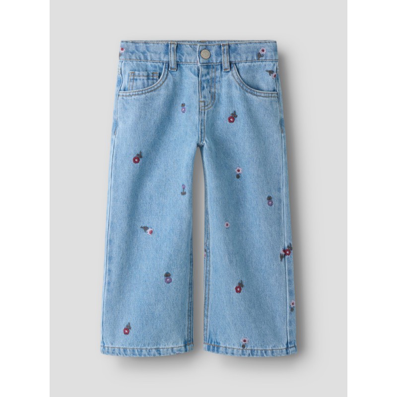 NAME IT MINI pige - Rose wide jeans - Medium Blue Denim