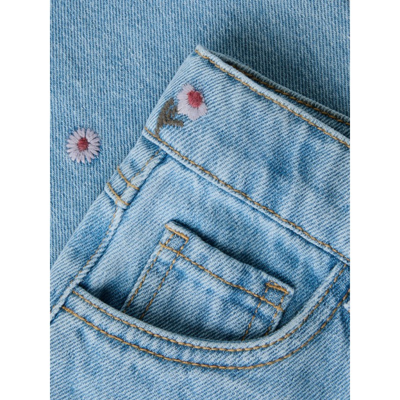 NAME IT MINI pige - Rose wide jeans - Medium Blue Denim