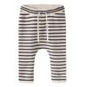 NAME IT BABY dreng - Ostripe strikbukser - Antique White / Chocolate Plum