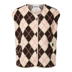 PIECES Katty teddy vest - Birch