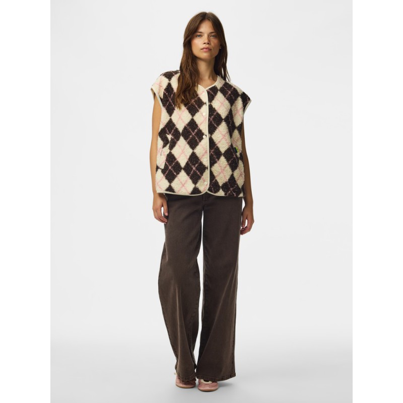 PIECES Katty teddy vest - Birch