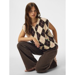 PIECES Katty teddy vest - Birch