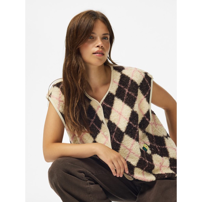PIECES Katty teddy vest - Birch