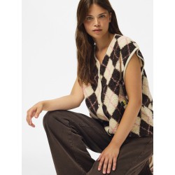 PIECES Katty teddy vest - Birch