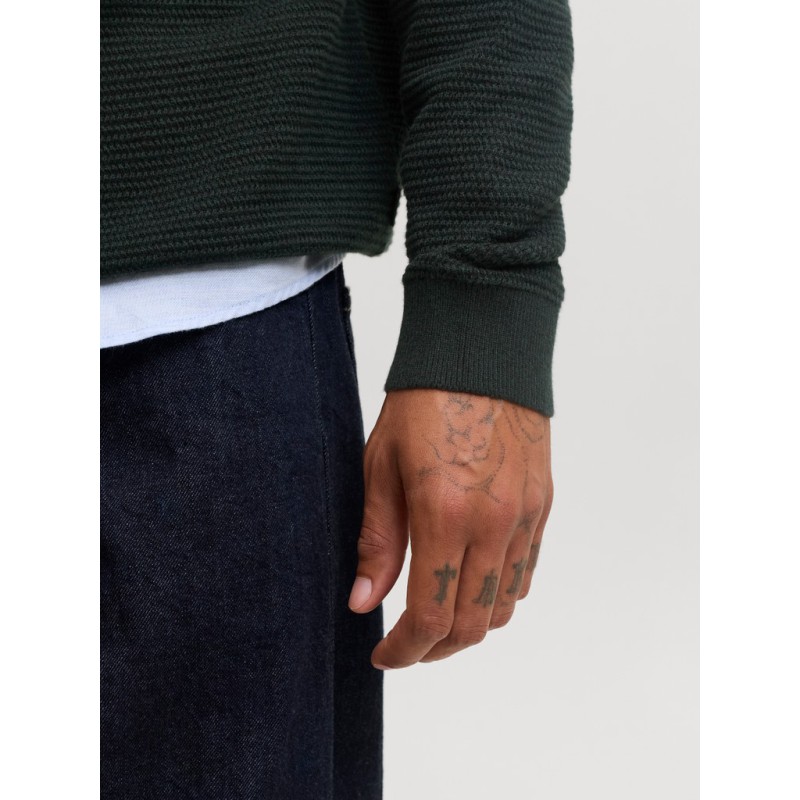 JACK & JONES Riley langærmet striktrøje - Scarab