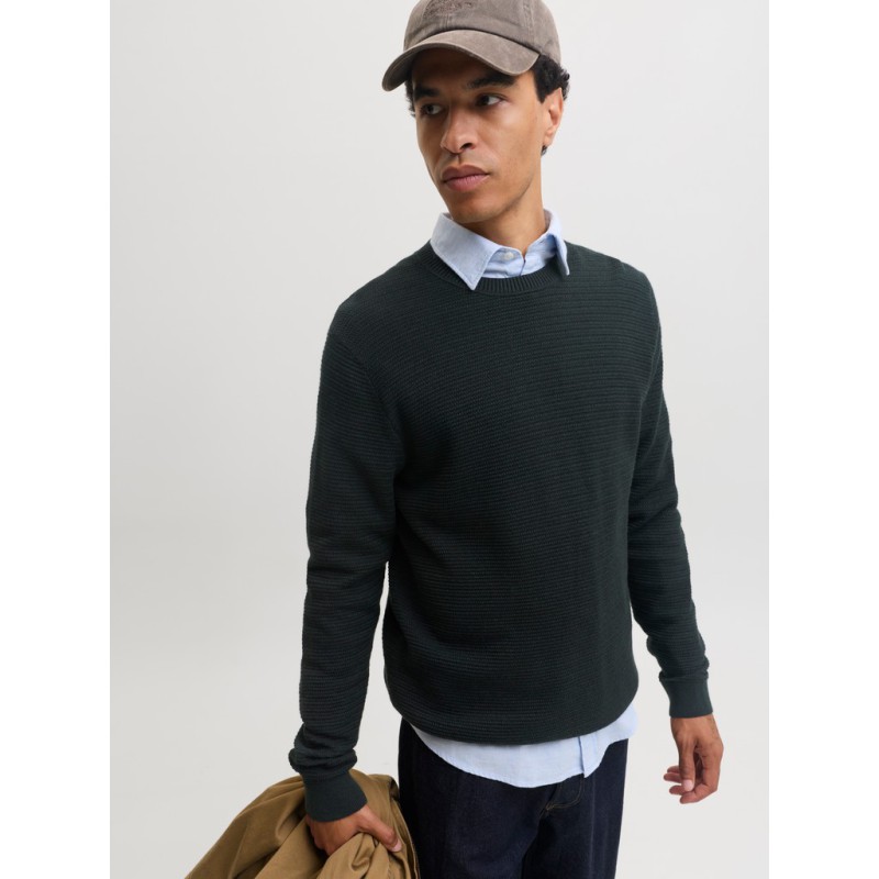 JACK & JONES Riley langærmet striktrøje - Scarab