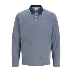 JACK & JONES PLUS Blualves langærmet polo - Insignia Blue